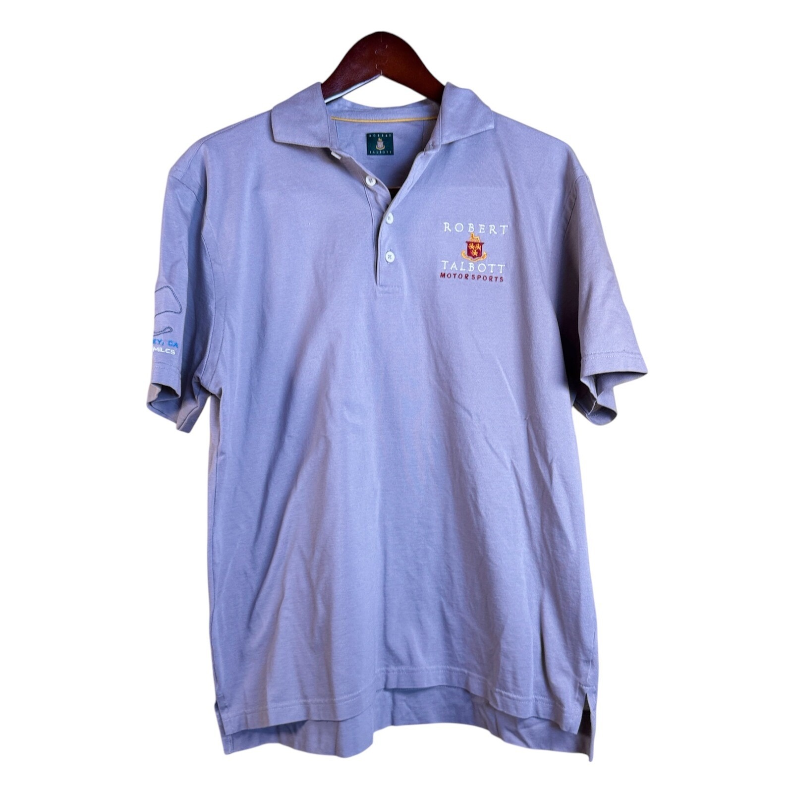 Robert Talbott Motorsports Polo Shirt Mens Large Monterey Ca Laguna Seca Preppy